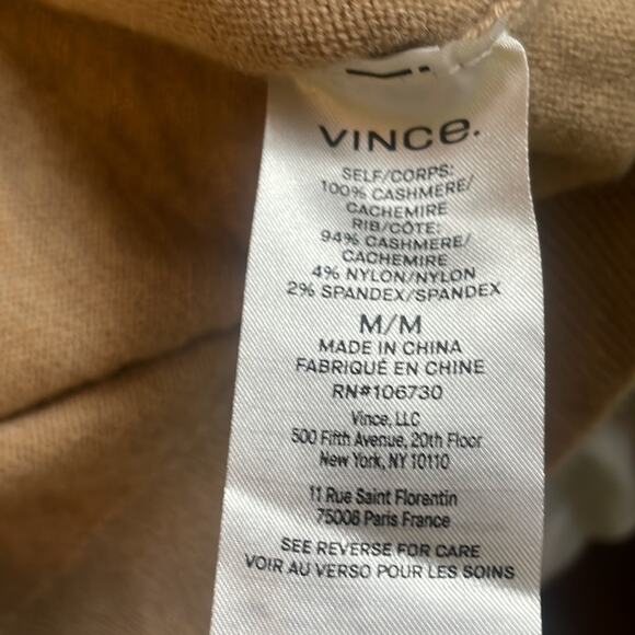 Vince Cashmere Sweater Tan Size Medium - Picture 8 of 9